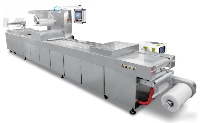 Anbang rollstock thermoforming packaging line with film reels, loading section and control screen